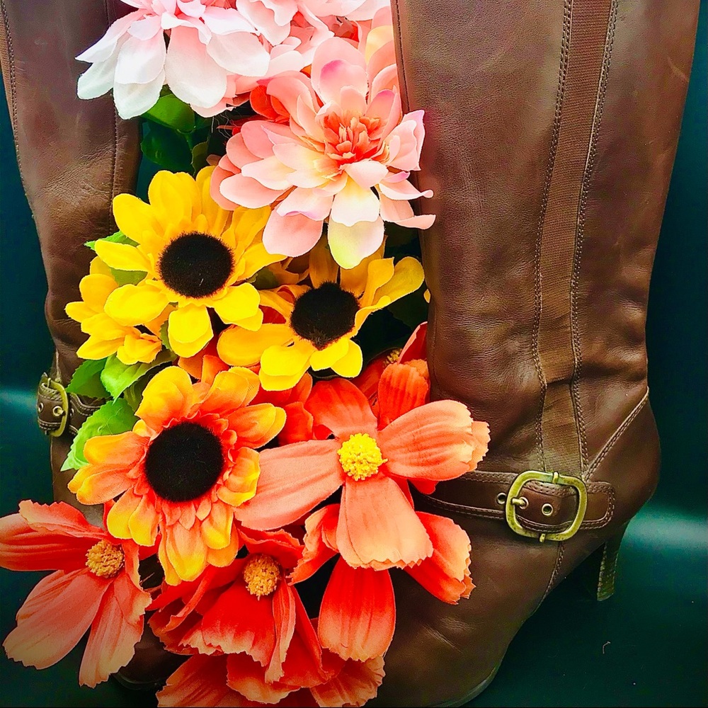 Mericherrr Brown Leather Knee High Boots